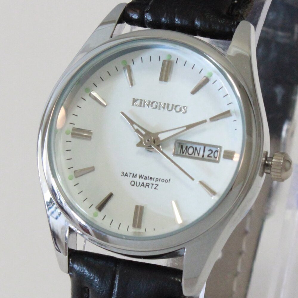 Women's Contemporary Dress Watch Silver With Black Strap 28mm - Picture 10 of 10